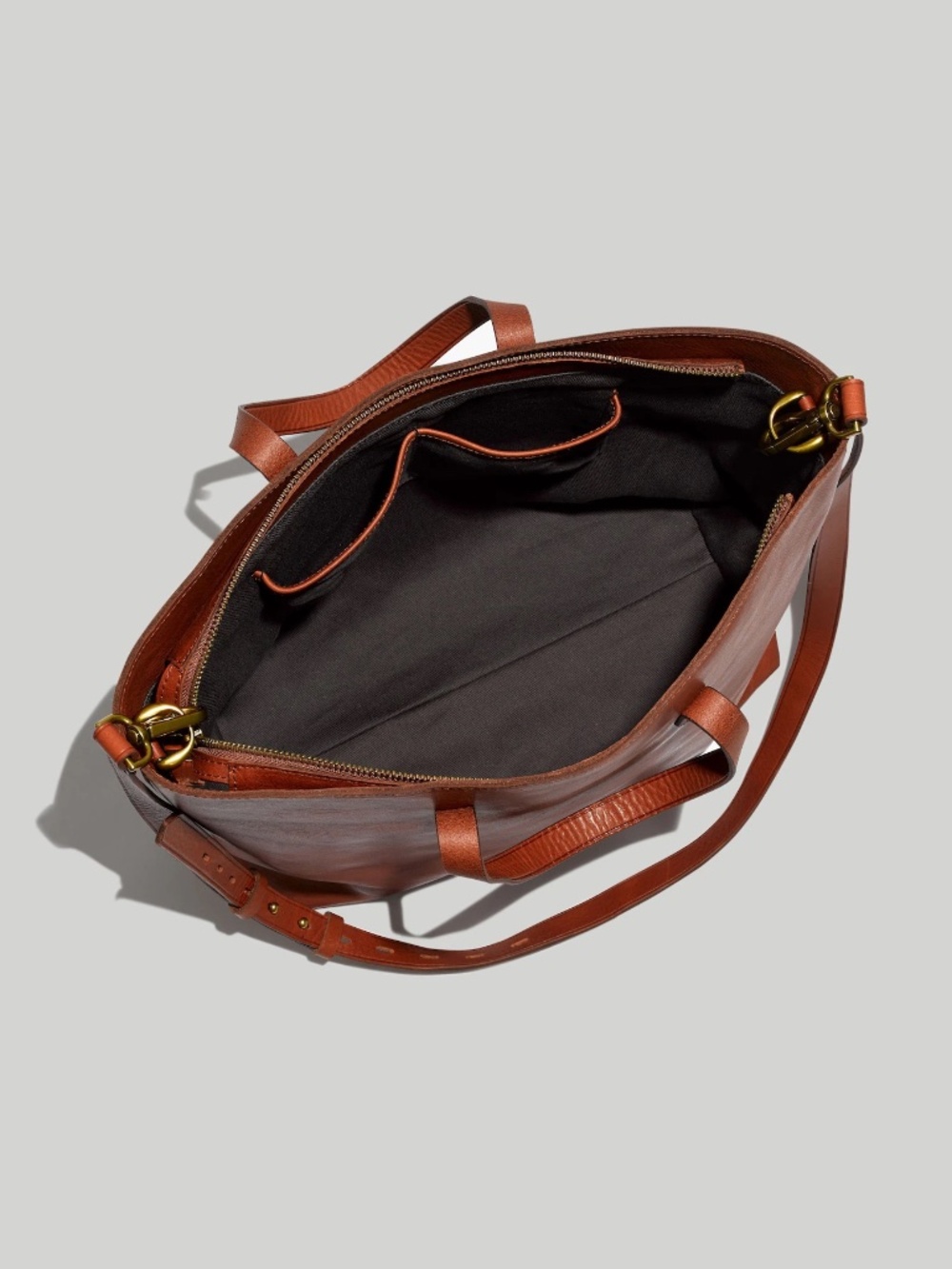 Madewell Zip Top Transport Carryall English Saddle Color - Picture 5 of 13
